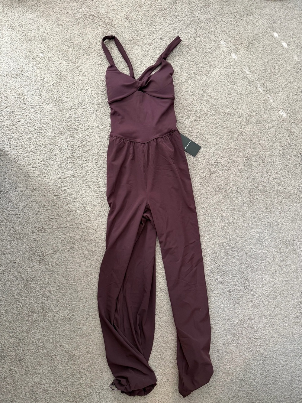NWT Fabletics Women's Twist-Front Jumpsuit in Deep Plum
